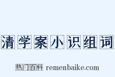 清学案小识组词是什么意思的图片